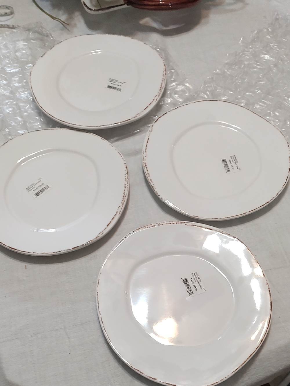 Vietri Lastra White Salad Plates - Home Dining. Set Of 4